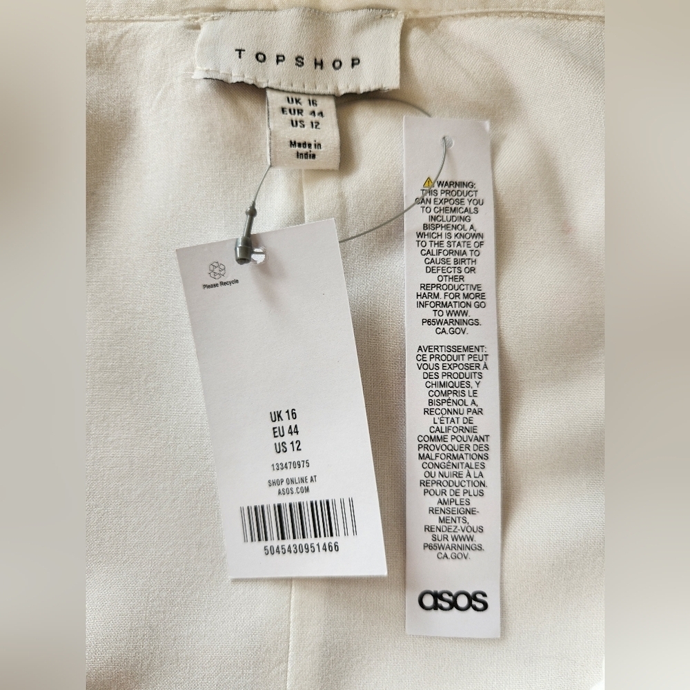 NWT! || TOPSHOP || slip dress lace trim pintucks mini white sz 12 - Picture 9 of 10